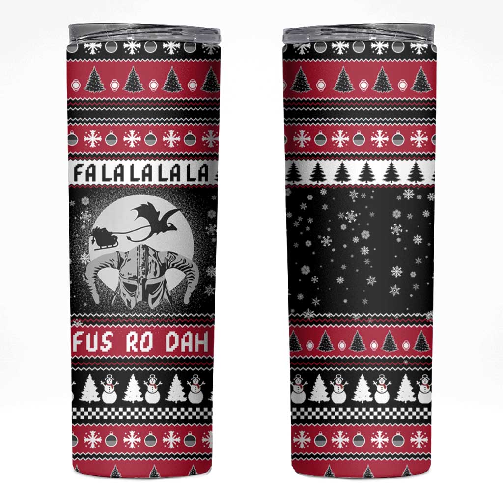 Fa La La La Snowman Tree Xmas Christmas Skinny Tumbler Xmas Holiday Patterns - Wonder Print Shop