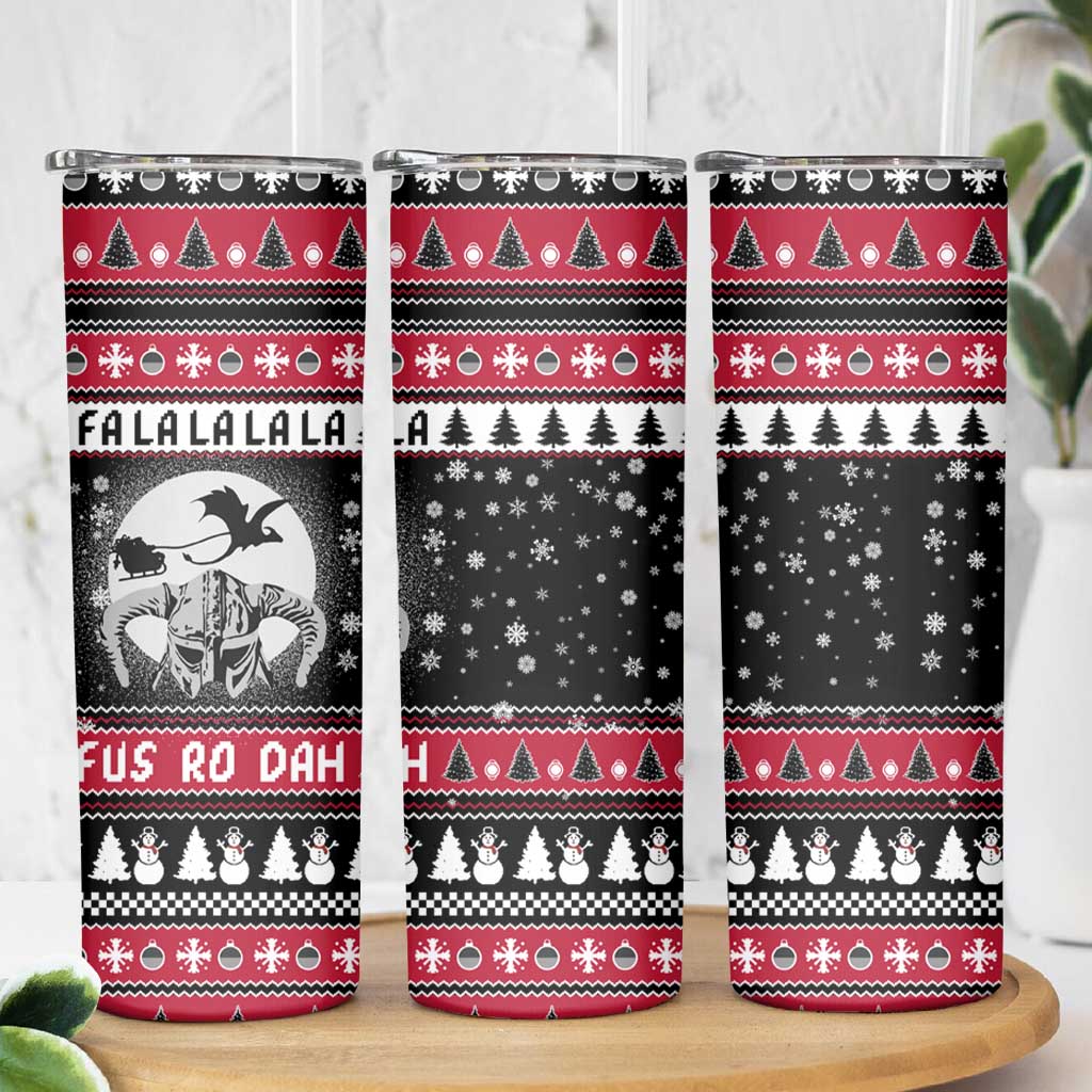 Fa La La La Snowman Tree Xmas Christmas Skinny Tumbler Xmas Holiday Patterns - Wonder Print Shop