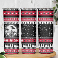 Fa La La La Snowman Tree Xmas Christmas Skinny Tumbler Xmas Holiday Patterns - Wonder Print Shop
