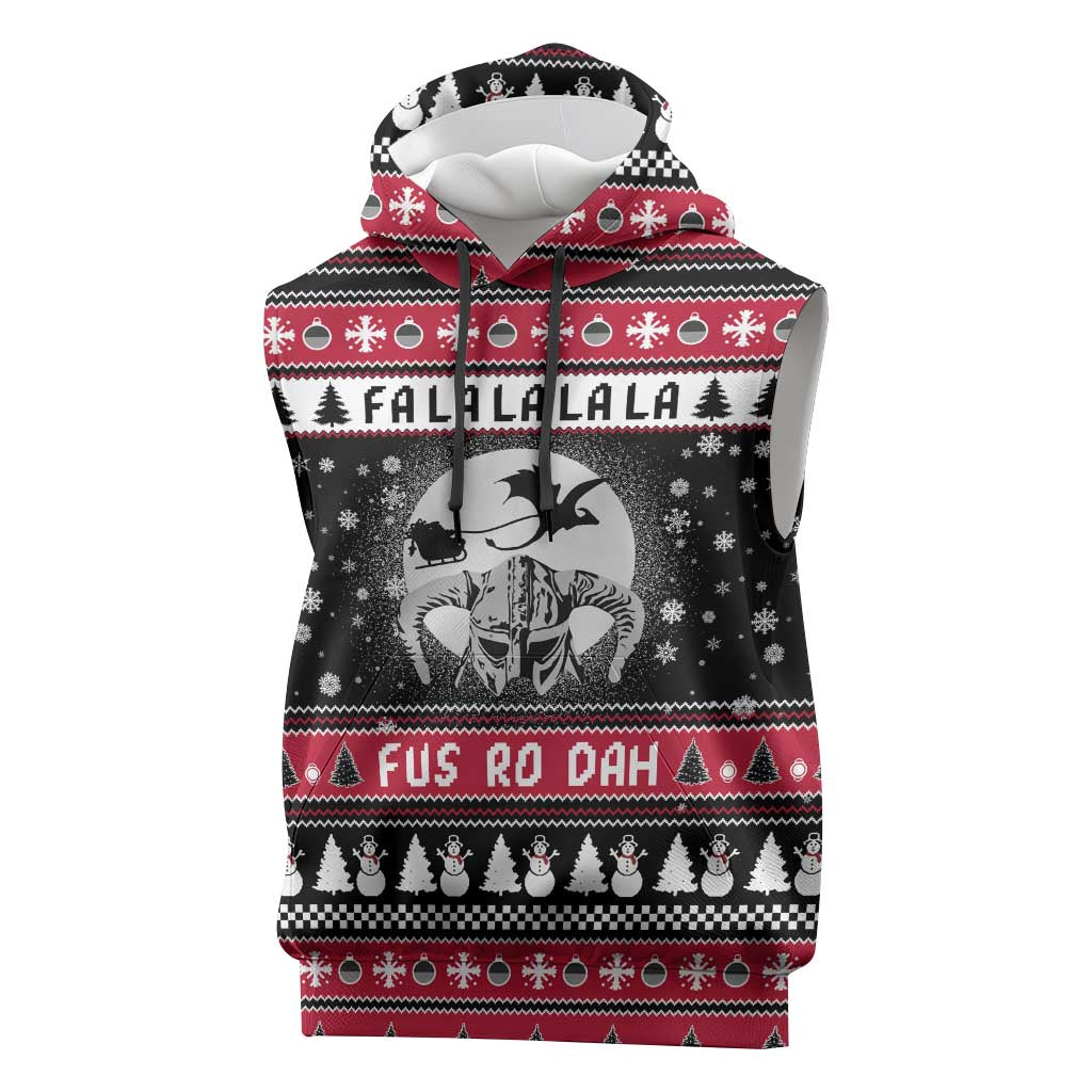 Fa La La La Snowman Tree Xmas Christmas Sleeveless Hoodie Xmas Holiday Patterns - Wonder Print Shop