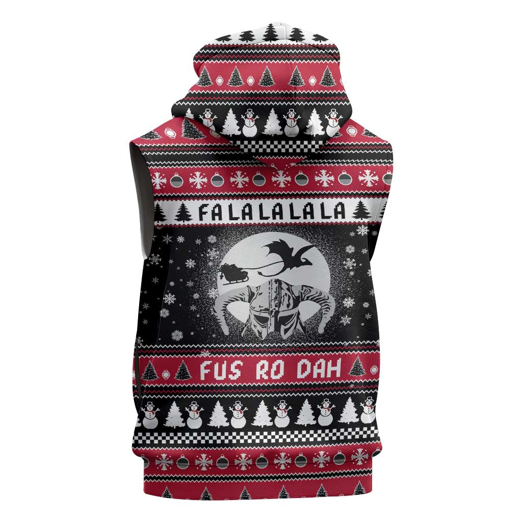 Fa La La La Snowman Tree Xmas Christmas Sleeveless Hoodie Xmas Holiday Patterns - Wonder Print Shop