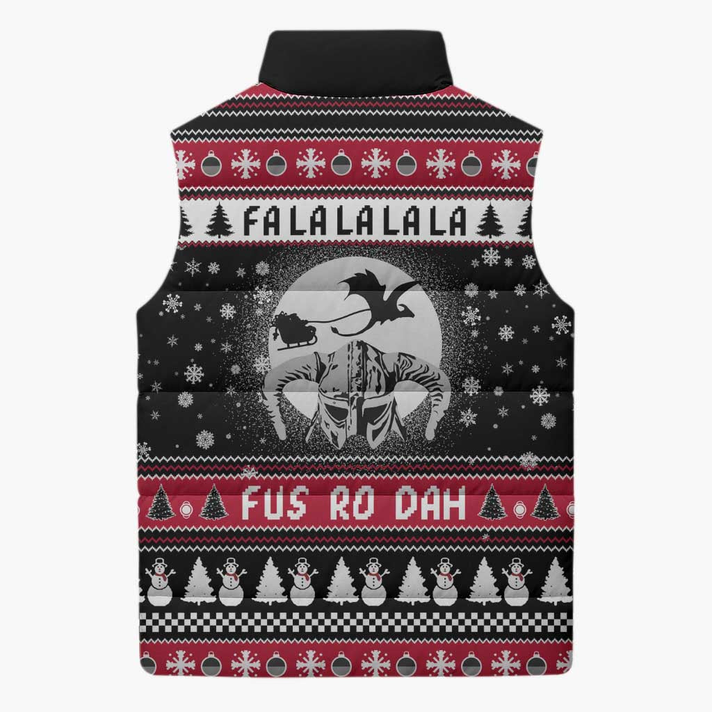 Fa La La La Snowman Tree Xmas Christmas Sleeveless Puffer Jacket Xmas Holiday Patterns - Wonder Print Shop