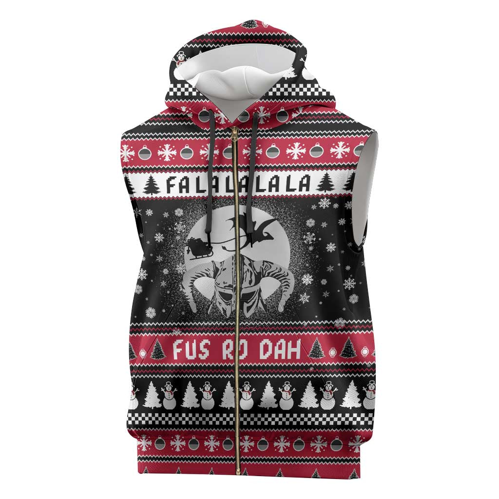 Fa La La La Snowman Tree Xmas Christmas Sleeveless Zip Hoodie Xmas Holiday Patterns - Wonder Print Shop