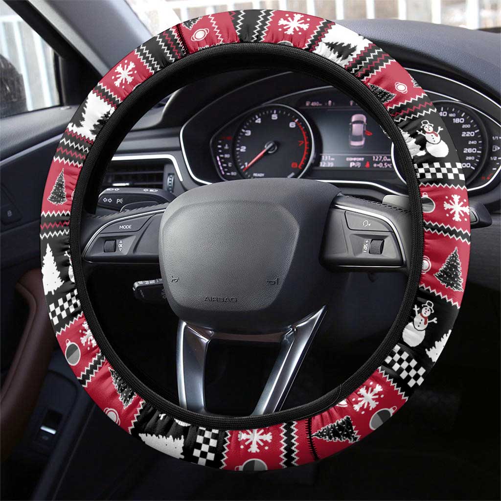 Fa La La La Snowman Tree Xmas Christmas Steering Wheel Cover Xmas Holiday Patterns - Wonder Print Shop