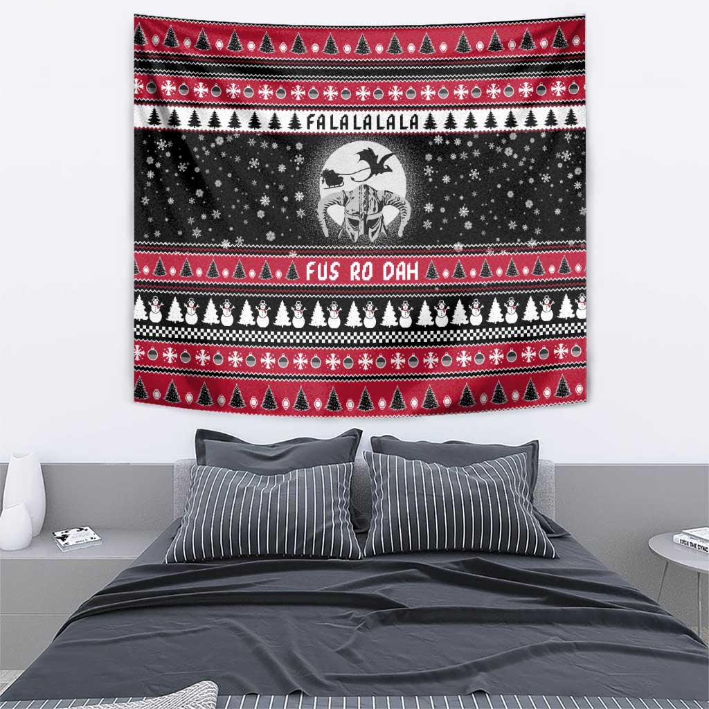 Fa La La La Snowman Tree Xmas Christmas Tapestry Xmas Holiday Patterns - Wonder Print Shop