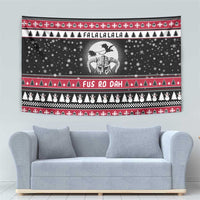 Fa La La La Snowman Tree Xmas Christmas Tapestry Xmas Holiday Patterns - Wonder Print Shop