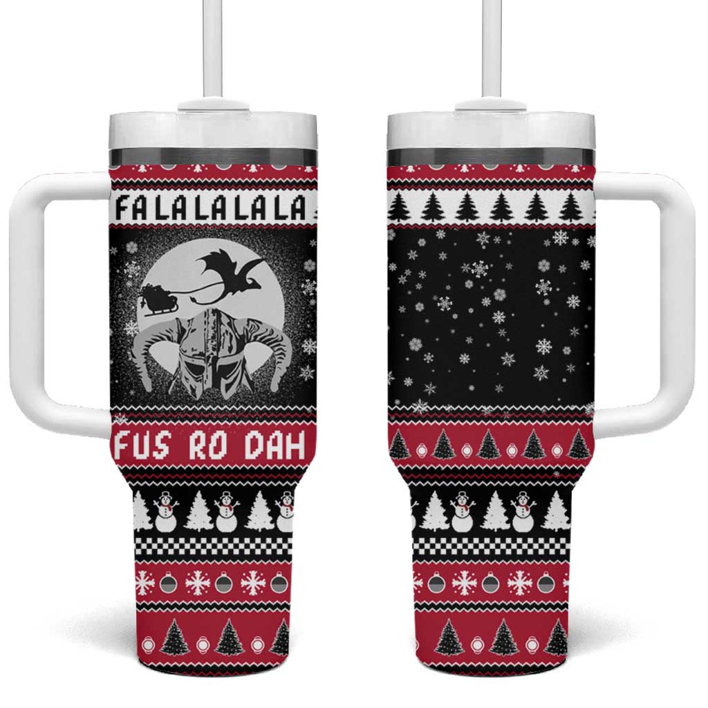 Fa La La La Snowman Tree Xmas Christmas Tumbler With Handle Xmas Holiday Patterns - Wonder Print Shop