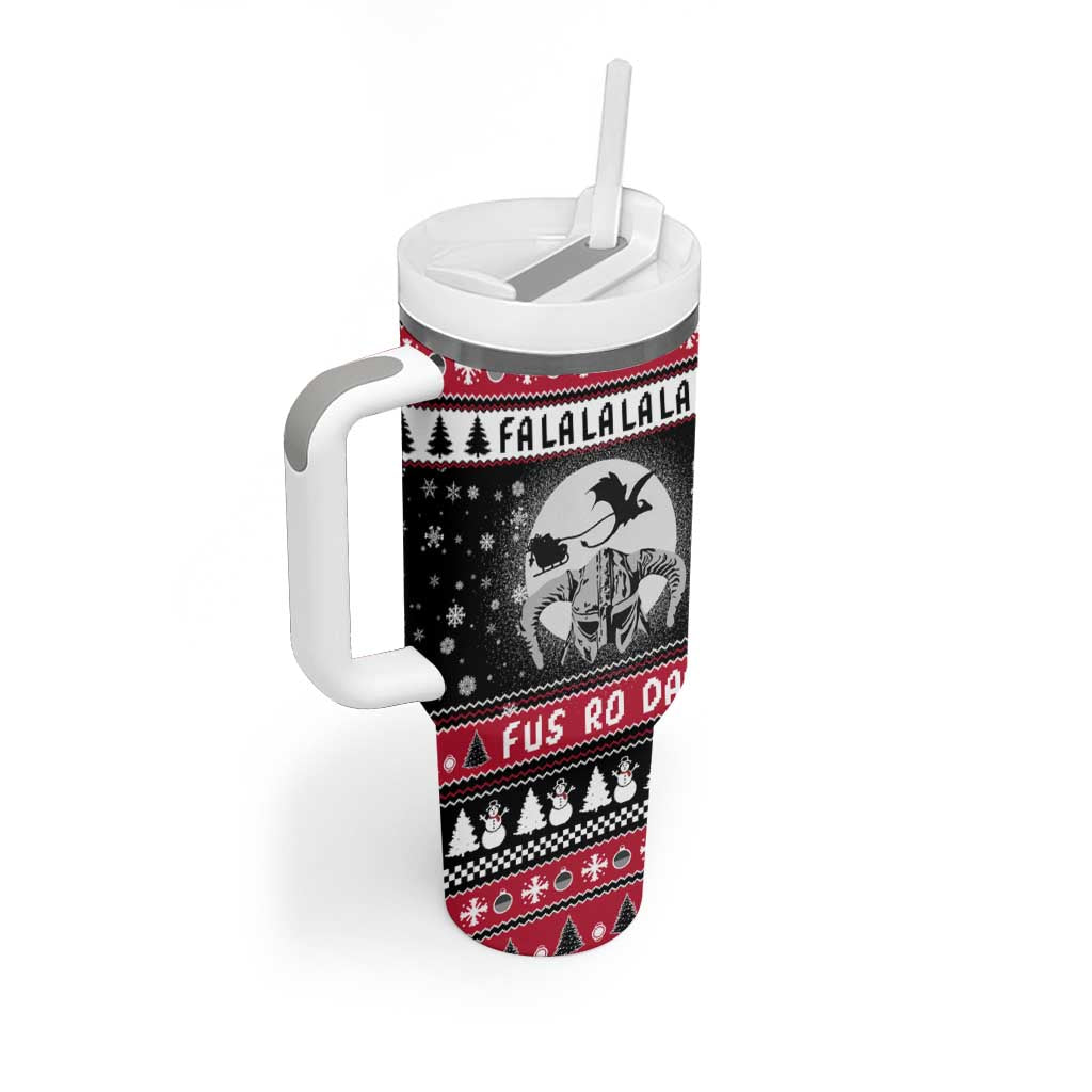 Fa La La La Snowman Tree Xmas Christmas Tumbler With Handle Xmas Holiday Patterns - Wonder Print Shop