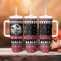 Fa La La La Snowman Tree Xmas Christmas Tumbler With Handle Xmas Holiday Patterns - Wonder Print Shop