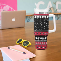 Fa La La La Snowman Tree Xmas Christmas Tumbler With Handle Xmas Holiday Patterns - Wonder Print Shop