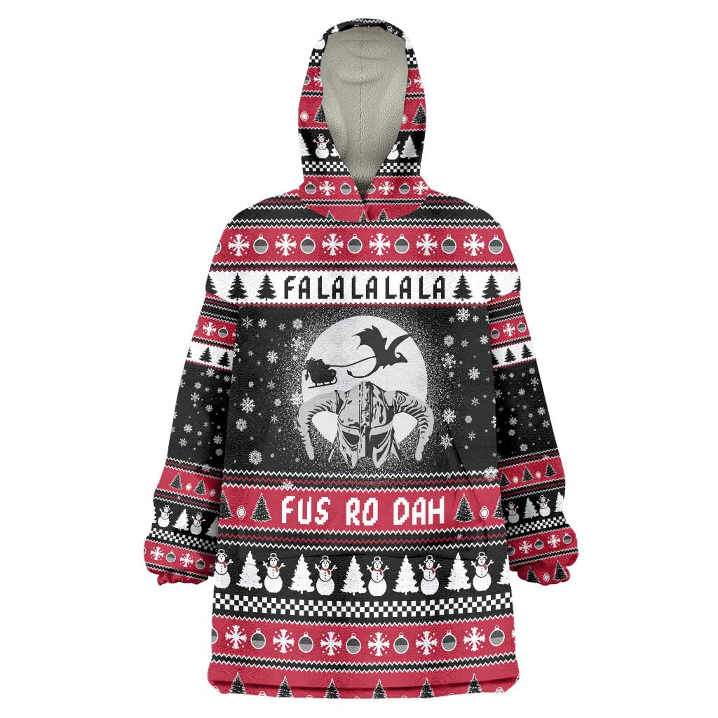 Fa La La La Snowman Tree Xmas Christmas Wearable Blanket Hoodie Xmas Holiday Patterns - Wonder Print Shop