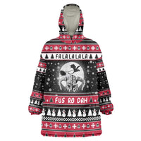 Fa La La La Snowman Tree Xmas Christmas Wearable Blanket Hoodie Xmas Holiday Patterns - Wonder Print Shop