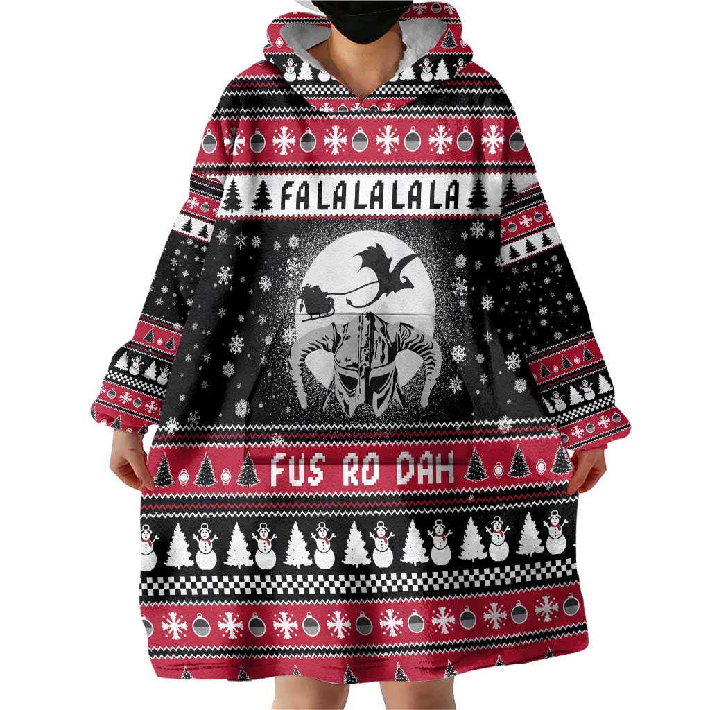 Fa La La La Snowman Tree Xmas Christmas Wearable Blanket Hoodie Xmas Holiday Patterns - Wonder Print Shop