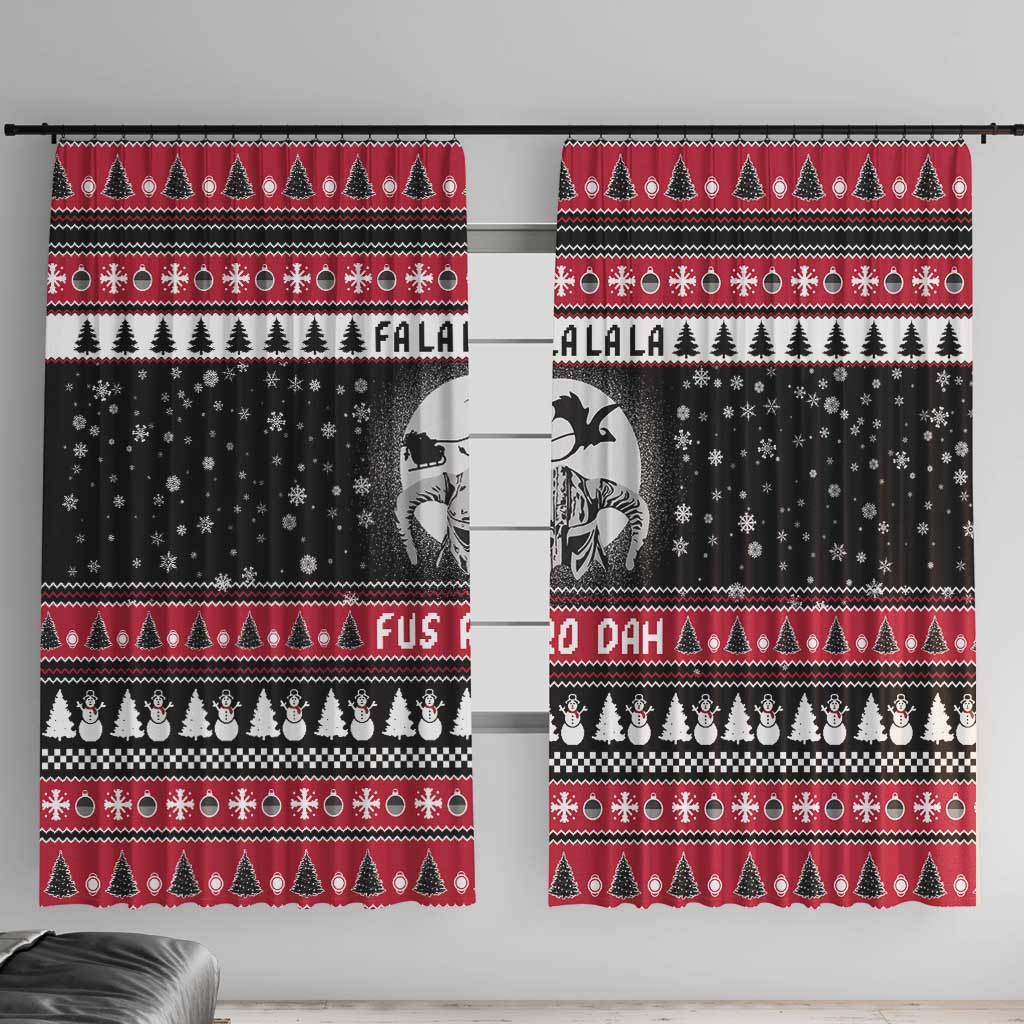 Fa La La La Snowman Tree Xmas Christmas Window Curtain Xmas Holiday Patterns - Wonder Print Shop