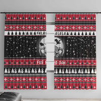Fa La La La Snowman Tree Xmas Christmas Window Curtain Xmas Holiday Patterns - Wonder Print Shop
