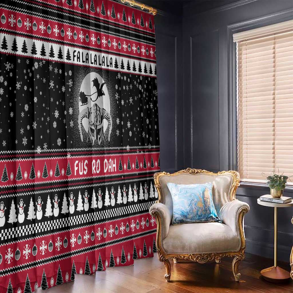Fa La La La Snowman Tree Xmas Christmas Window Curtain Xmas Holiday Patterns - Wonder Print Shop