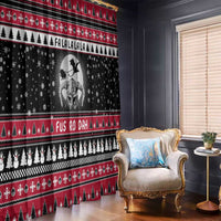 Fa La La La Snowman Tree Xmas Christmas Window Curtain Xmas Holiday Patterns - Wonder Print Shop