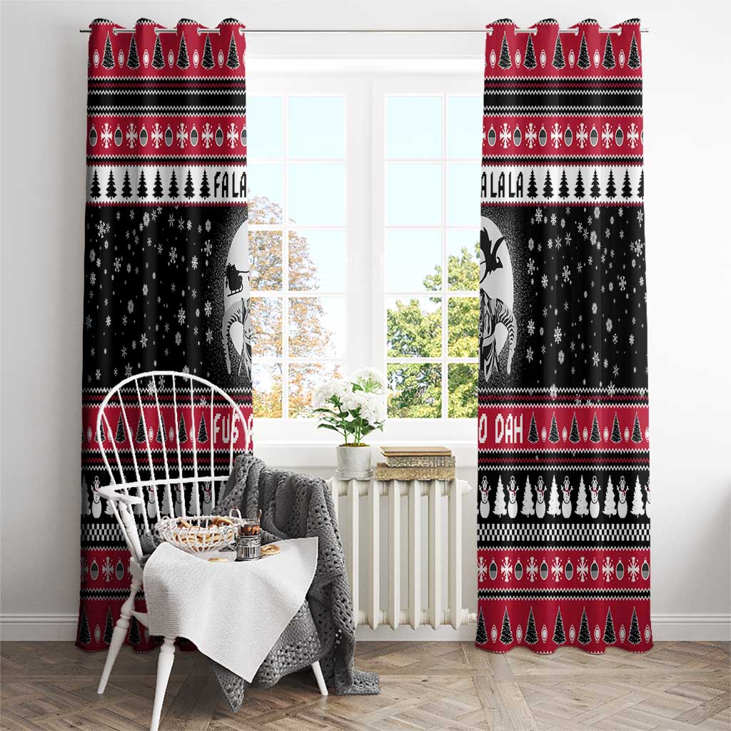 Fa La La La Snowman Tree Xmas Christmas Window Curtain Xmas Holiday Patterns - Wonder Print Shop