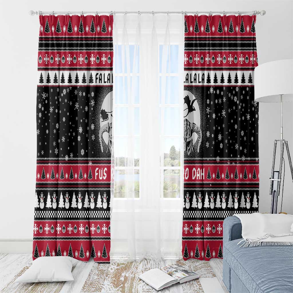 Fa La La La Snowman Tree Xmas Christmas Window Curtain Xmas Holiday Patterns - Wonder Print Shop
