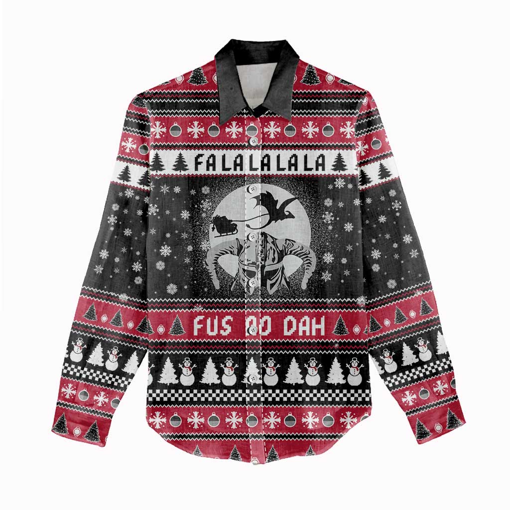 Fa La La La Snowman Tree Xmas Christmas Women Casual Shirt Xmas Holiday Patterns - Wonder Print Shop