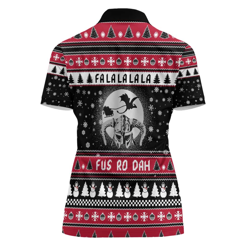 Fa La La La Snowman Tree Xmas Christmas Women Polo Shirt Xmas Holiday Patterns - Wonder Print Shop