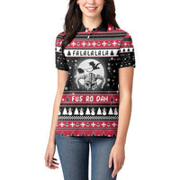 Fa La La La Snowman Tree Xmas Christmas Women Polo Shirt Xmas Holiday Patterns - Wonder Print Shop