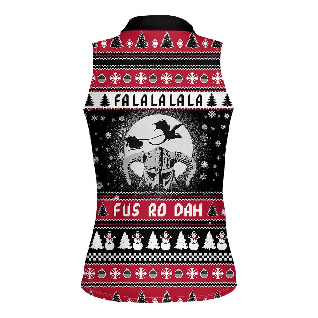 Fa La La La Snowman Tree Xmas Christmas Women Sleeveless Polo Shirt Xmas Holiday Patterns - Wonder Print Shop