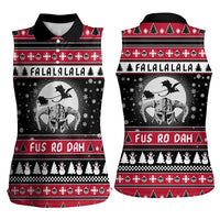 Fa La La La Snowman Tree Xmas Christmas Women Sleeveless Polo Shirt Xmas Holiday Patterns - Wonder Print Shop