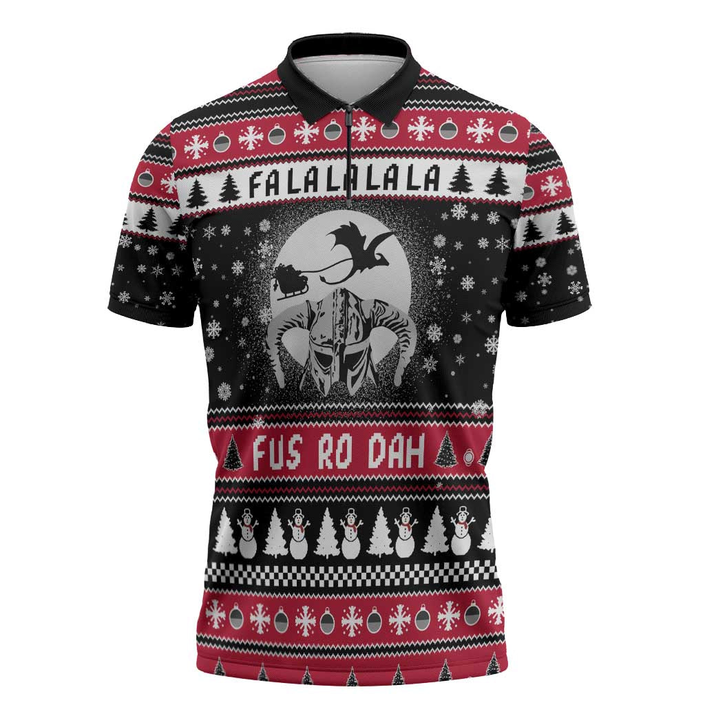 Fa La La La Snowman Tree Xmas Christmas Zipper Polo Shirt Xmas Holiday Patterns - Wonder Print Shop