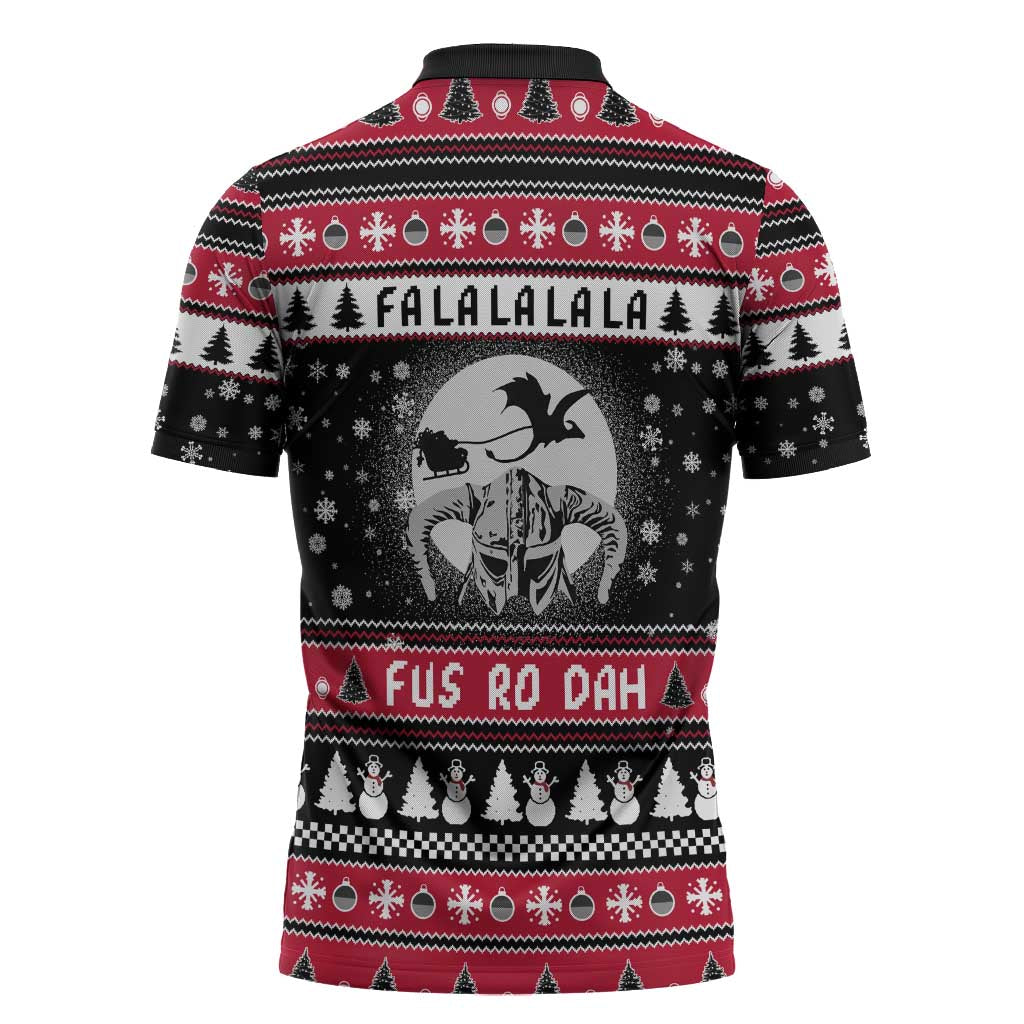 Fa La La La Snowman Tree Xmas Christmas Zipper Polo Shirt Xmas Holiday Patterns - Wonder Print Shop