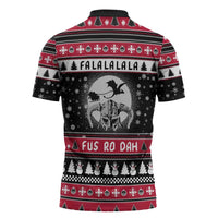 Fa La La La Snowman Tree Xmas Christmas Zipper Polo Shirt Xmas Holiday Patterns - Wonder Print Shop
