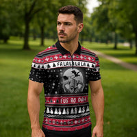 Fa La La La Snowman Tree Xmas Christmas Zipper Polo Shirt Xmas Holiday Patterns - Wonder Print Shop