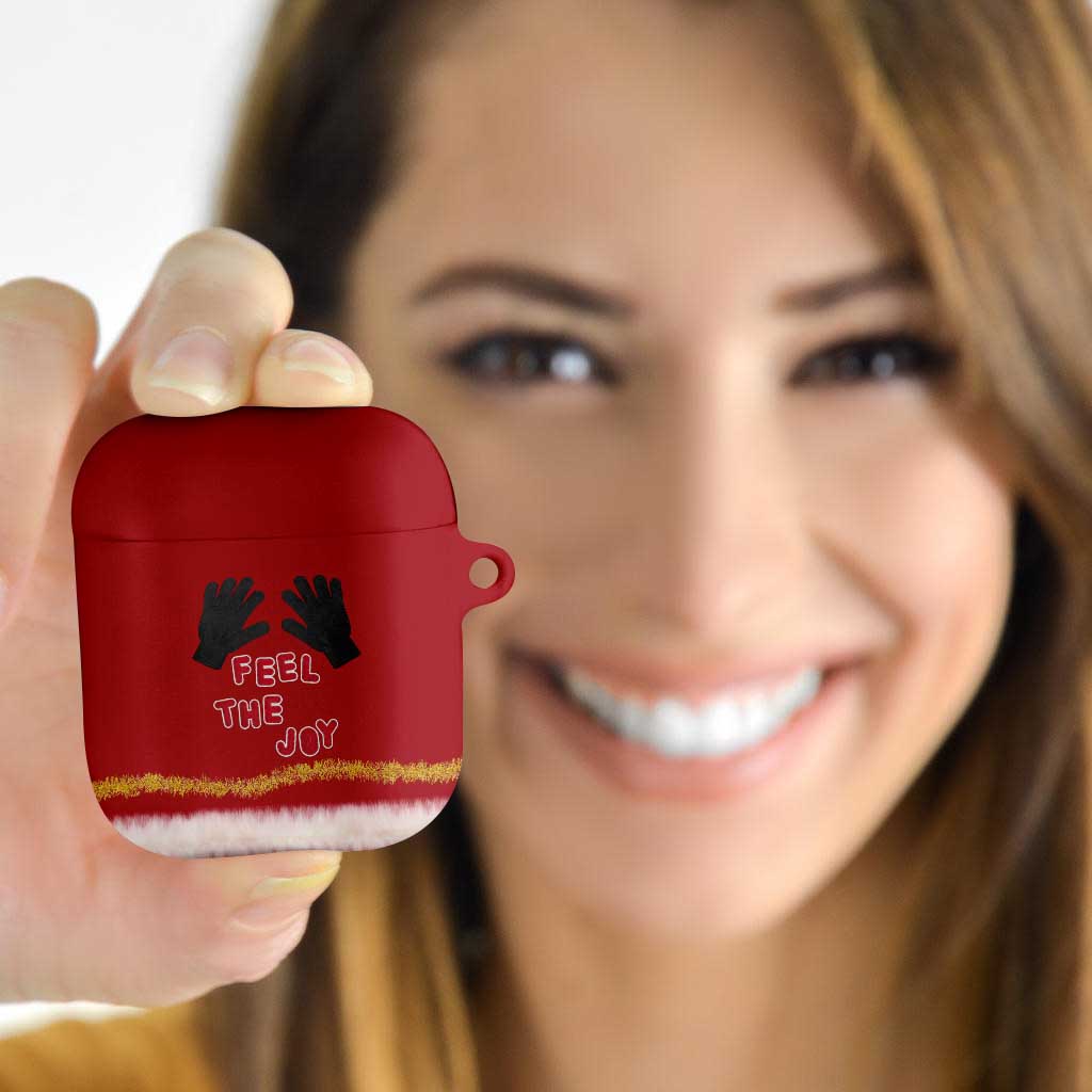 Feel The Joy Christmas AirPods Case Xmas Holiday Patterns - Wonder Print Shop