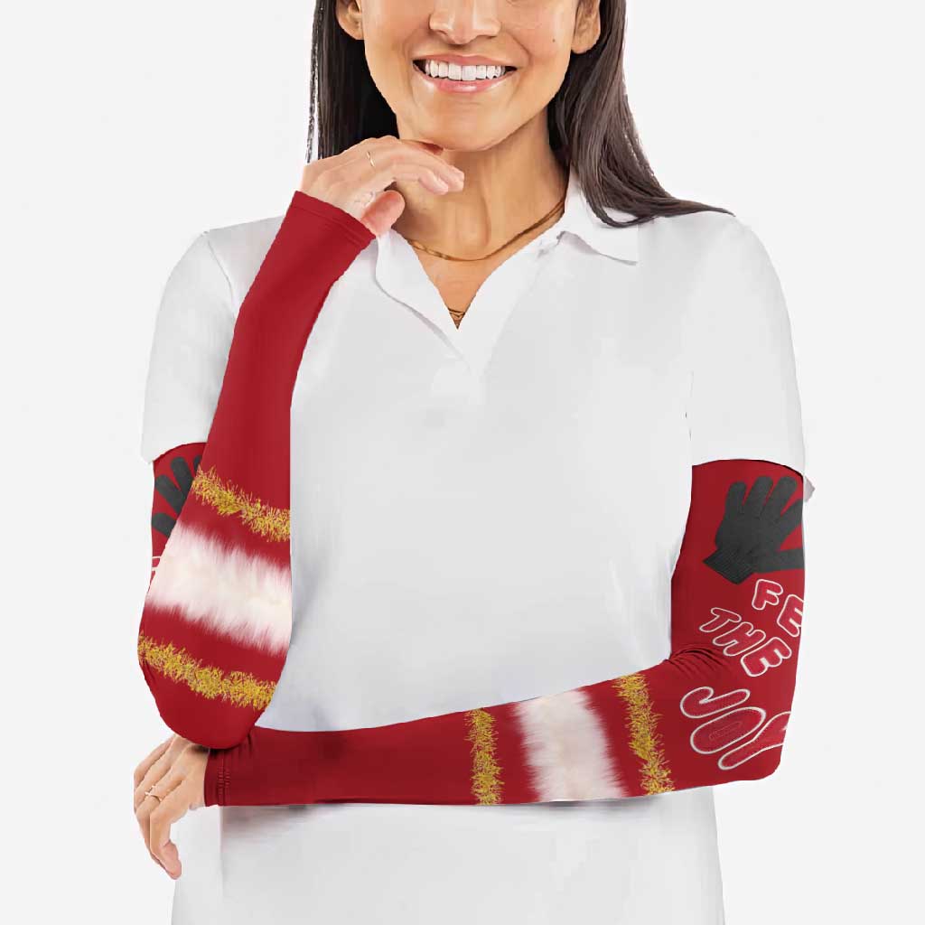 Feel The Joy Christmas Arm Sleeves Xmas Holiday Patterns - Wonder Print Shop