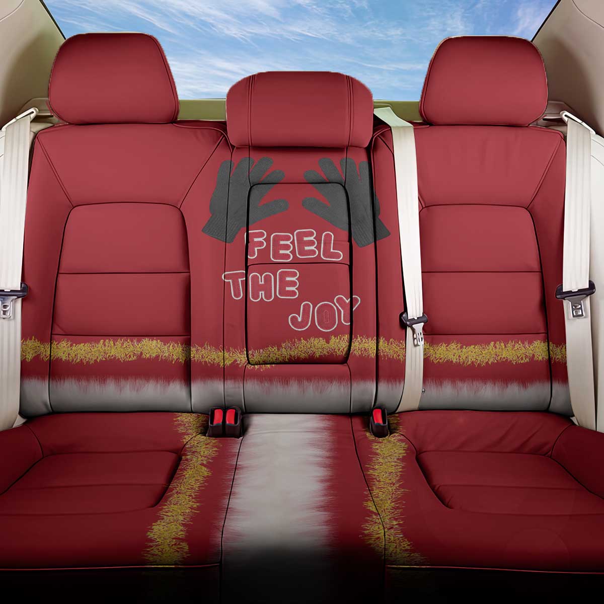 Feel The Joy Christmas Back Car Seat Cover Xmas Holiday Patterns - Wonder Print Shop