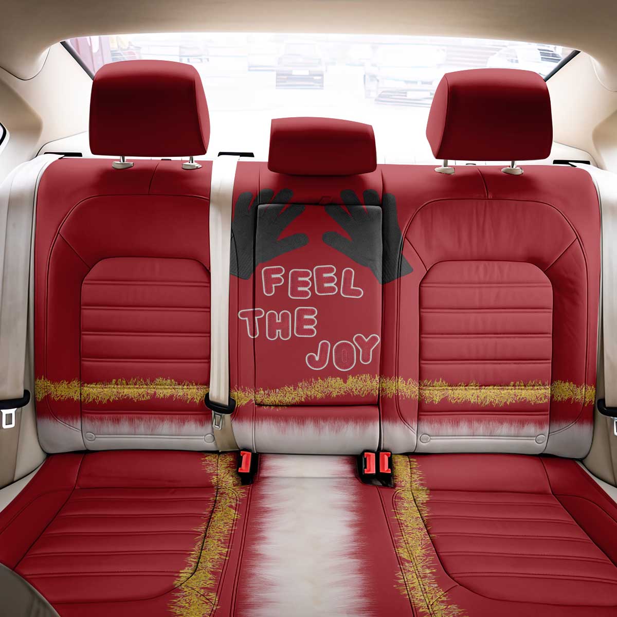 Feel The Joy Christmas Back Car Seat Cover Xmas Holiday Patterns - Wonder Print Shop