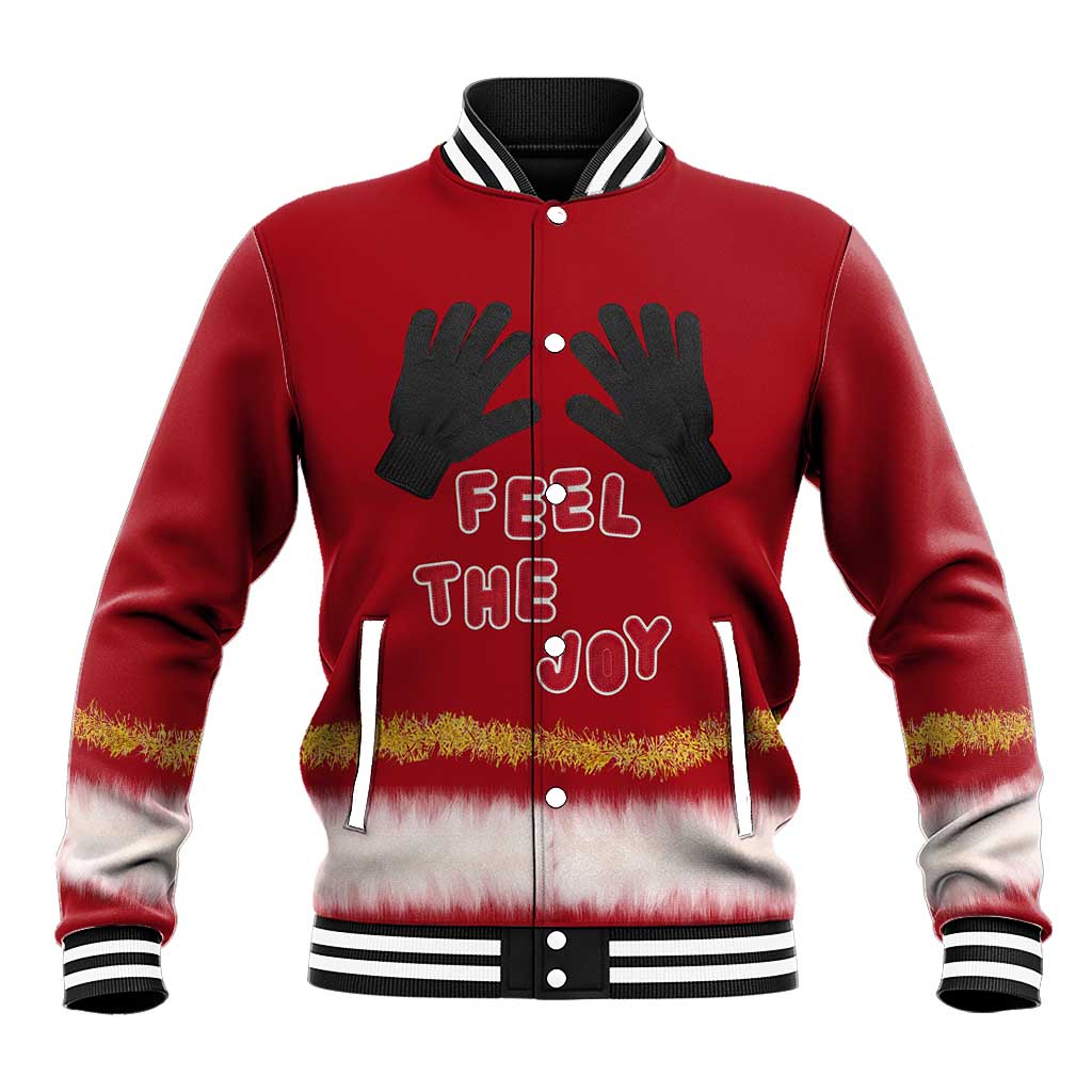 Feel The Joy Christmas Baseball Jacket Xmas Holiday Patterns - Wonder Print Shop