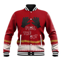 Feel The Joy Christmas Baseball Jacket Xmas Holiday Patterns - Wonder Print Shop