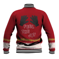 Feel The Joy Christmas Baseball Jacket Xmas Holiday Patterns - Wonder Print Shop