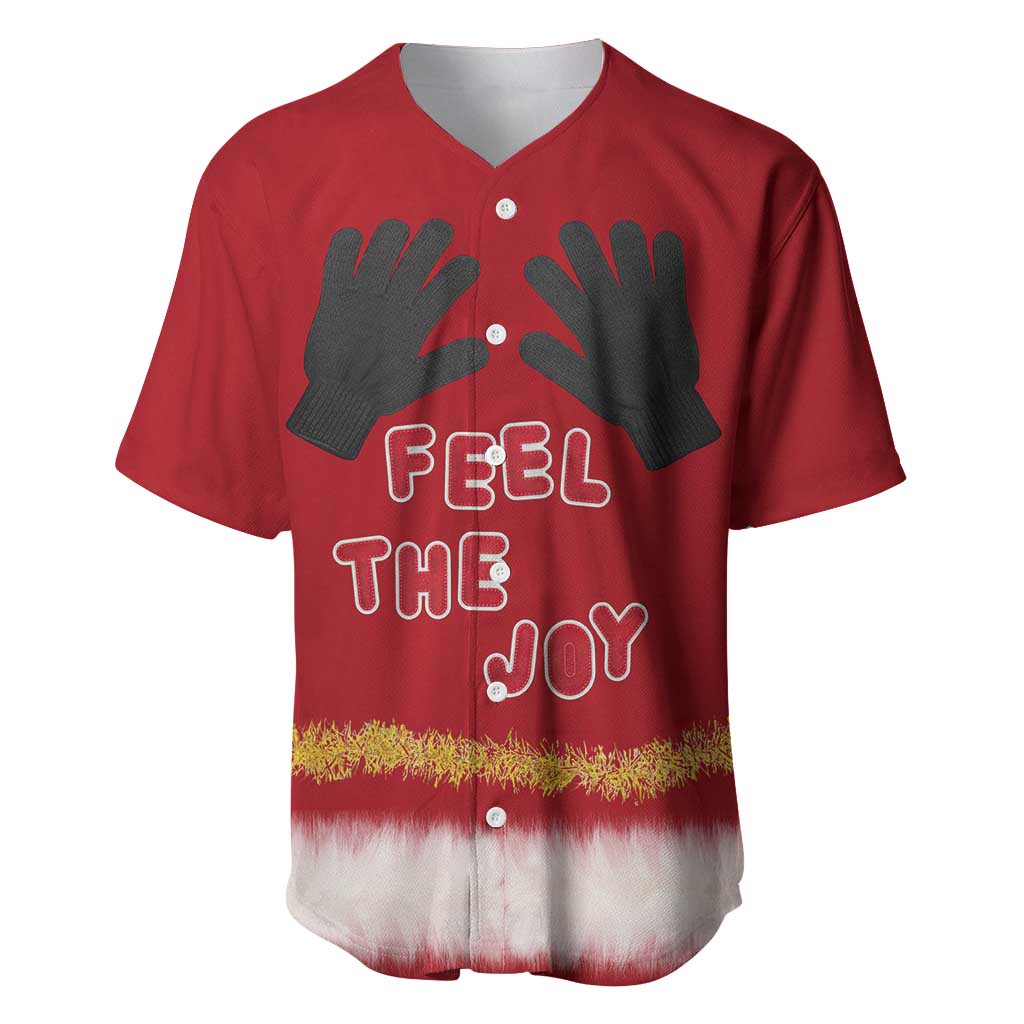 Feel The Joy Christmas Baseball Jersey Xmas Holiday Patterns - Wonder Print Shop