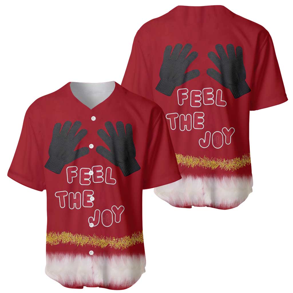 Feel The Joy Christmas Baseball Jersey Xmas Holiday Patterns - Wonder Print Shop