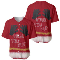 Feel The Joy Christmas Baseball Jersey Xmas Holiday Patterns - Wonder Print Shop
