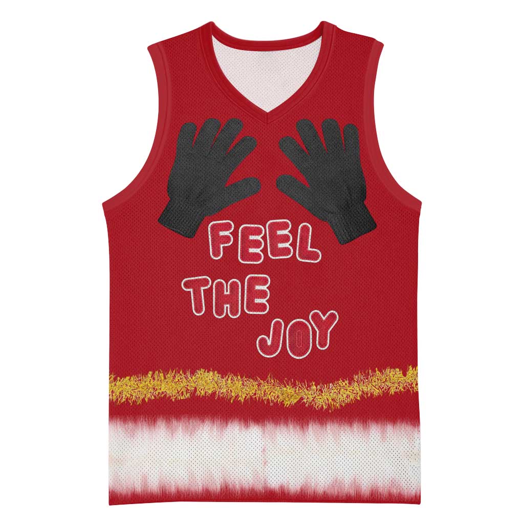 Feel The Joy Christmas Basketball Jersey Xmas Holiday Patterns - Wonder Print Shop