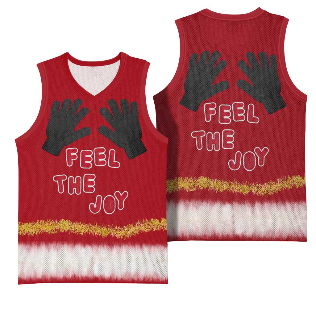 Feel The Joy Christmas Basketball Jersey Xmas Holiday Patterns - Wonder Print Shop
