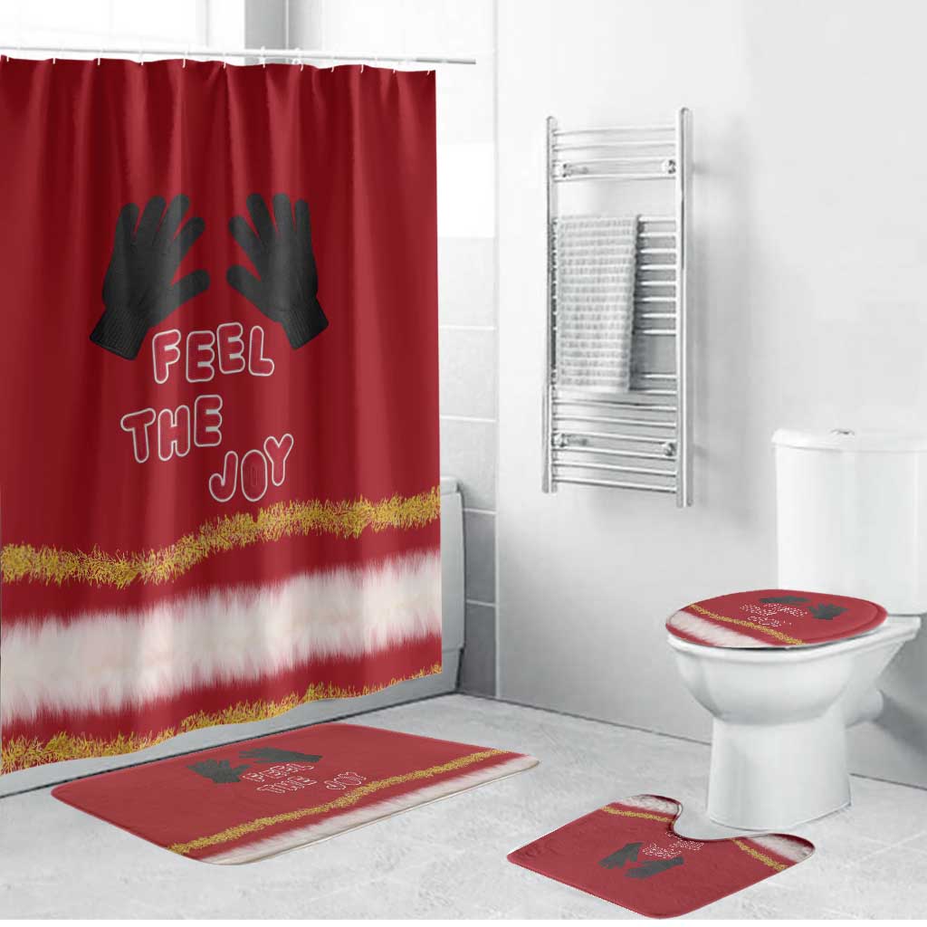 Feel The Joy Christmas Bathroom Set Xmas Holiday Patterns - Wonder Print Shop
