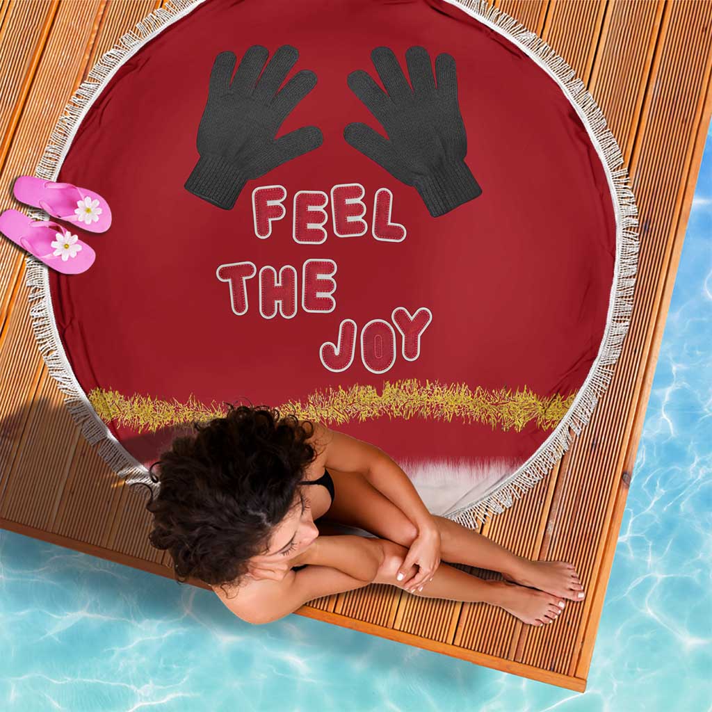Feel The Joy Christmas Beach Blanket Xmas Holiday Patterns - Wonder Print Shop