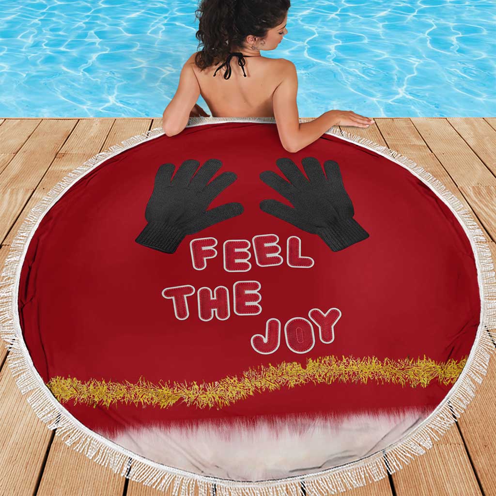 Feel The Joy Christmas Beach Blanket Xmas Holiday Patterns - Wonder Print Shop