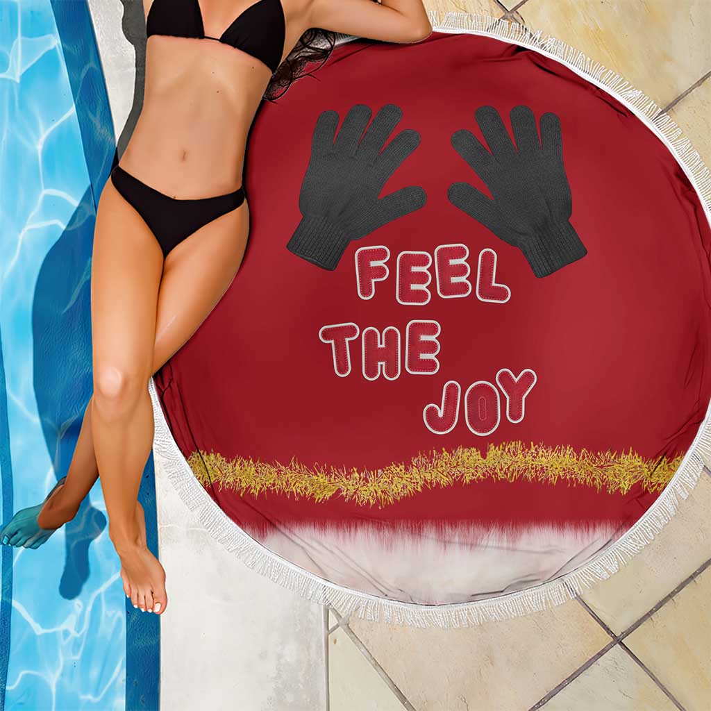Feel The Joy Christmas Beach Blanket Xmas Holiday Patterns - Wonder Print Shop