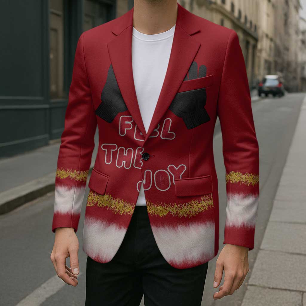 Feel The Joy Christmas Blazer Xmas Holiday Patterns - Wonder Print Shop