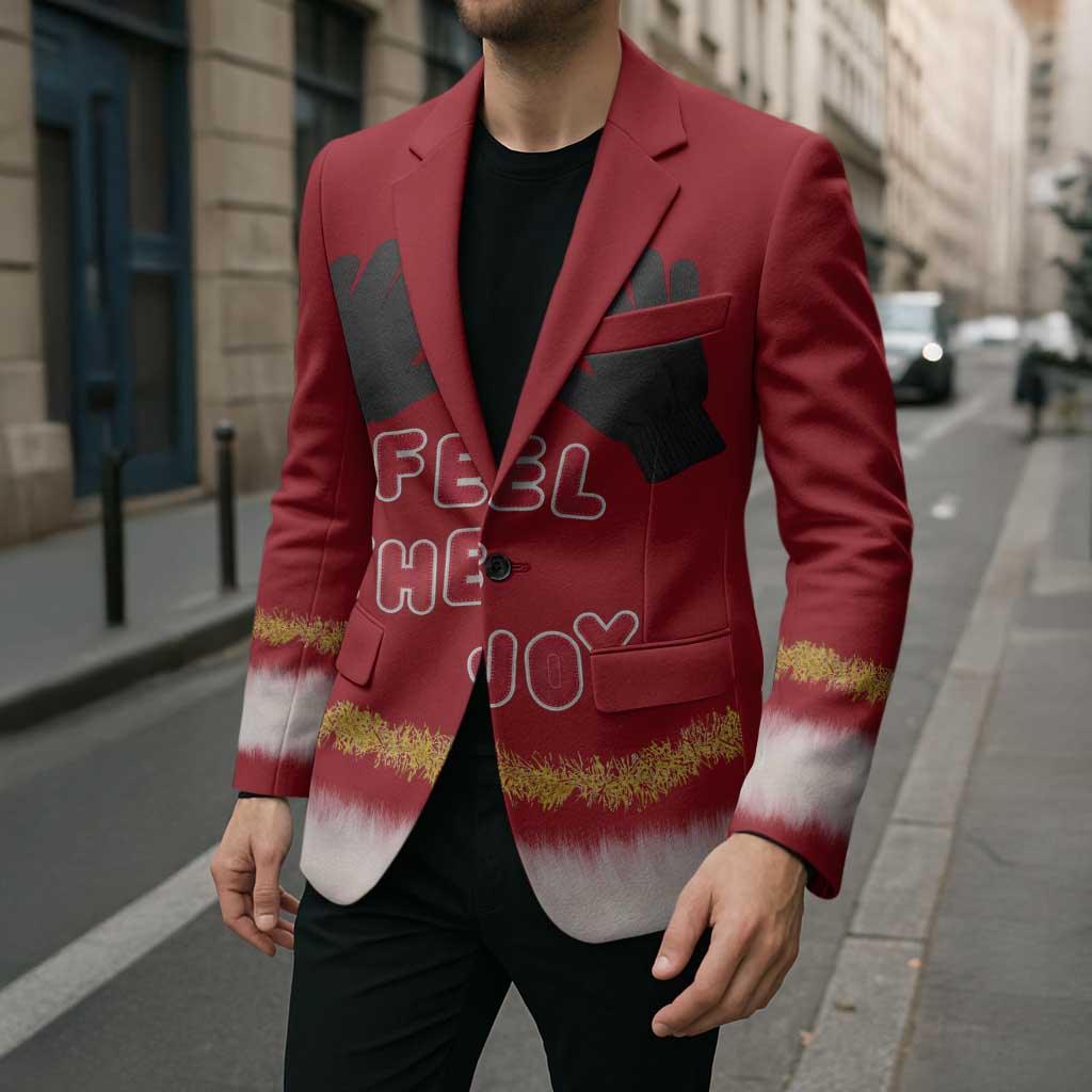 Feel The Joy Christmas Blazer Xmas Holiday Patterns - Wonder Print Shop